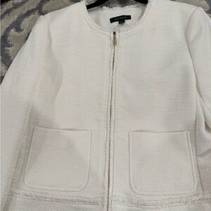 Ann Taylor Cream Textured Blazer